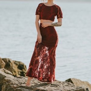 For Love & Lemons Ethereal Crop and Maxi Set